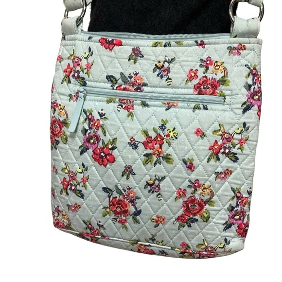 VERA BRADLEY Hipster Bag Water Bouquet Crossbody Adjustable Strap Blue Floral - Picture 2 of 6